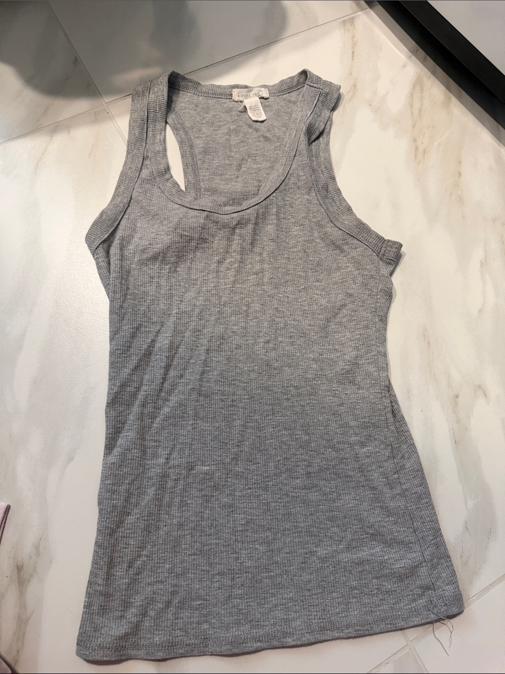 Full Tilt Heather Gray Ribbed Racerback Tank